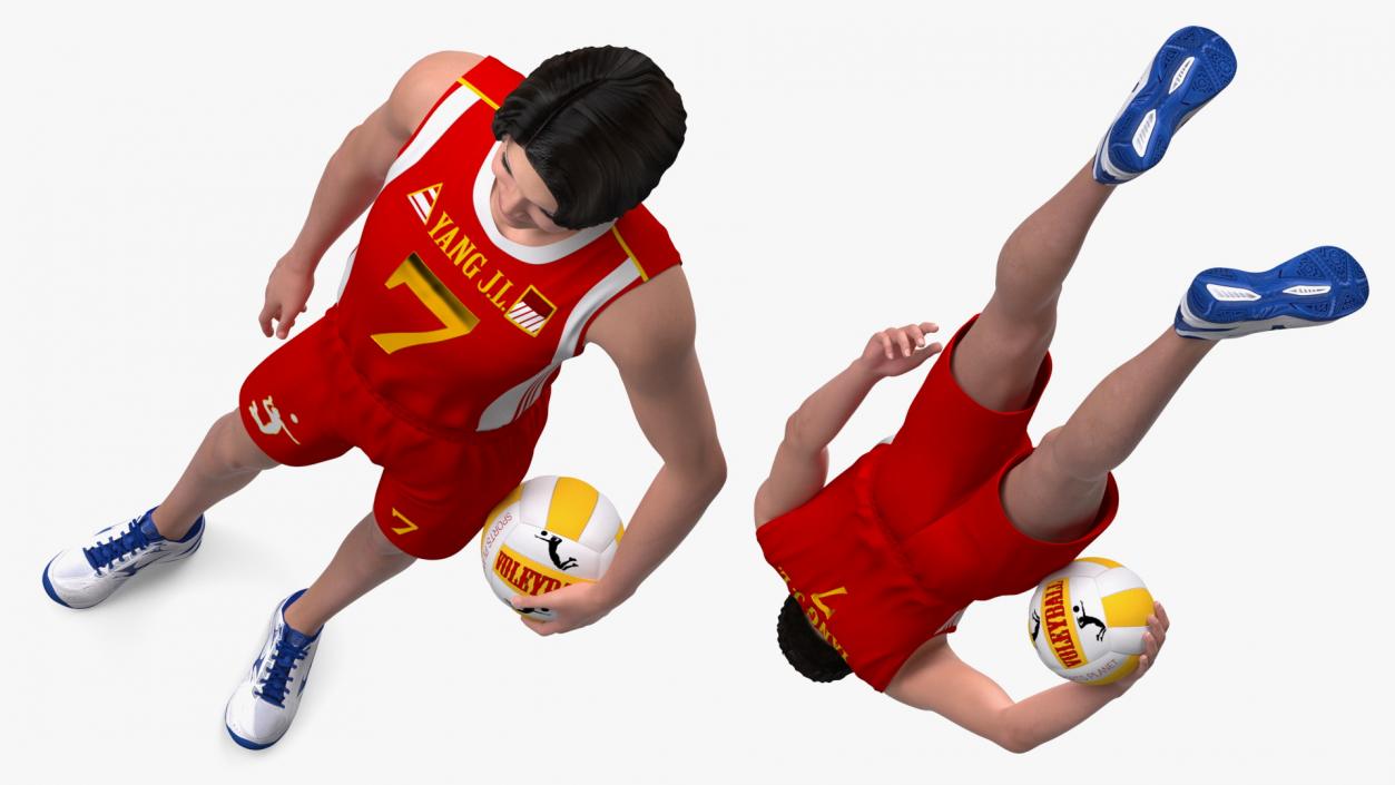 Chinese Volleyball Player Rigged 3D