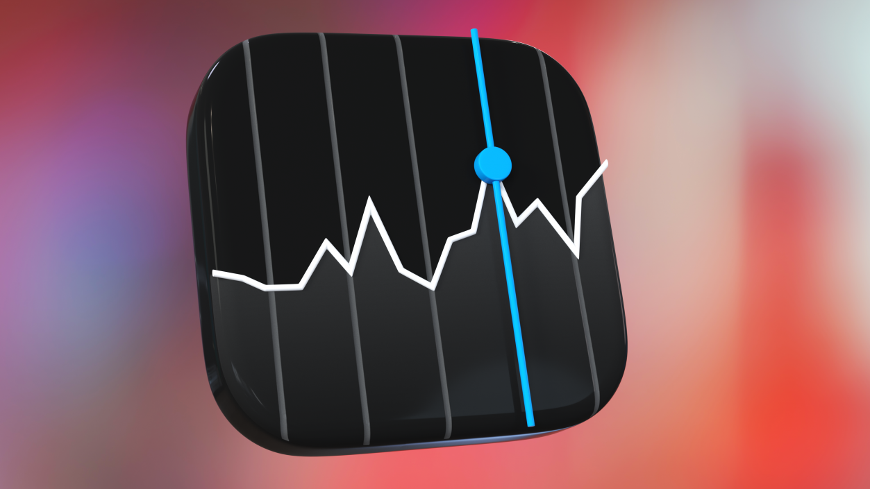 iPhone iOS Stocks Icon 2 3D model