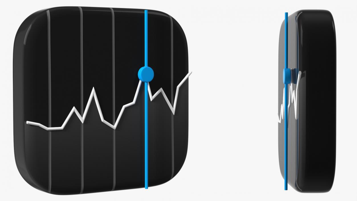 iPhone iOS Stocks Icon 2 3D model