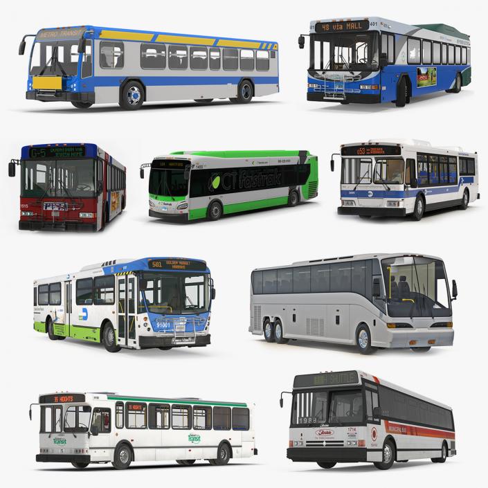 3D Buses Collection 8 model