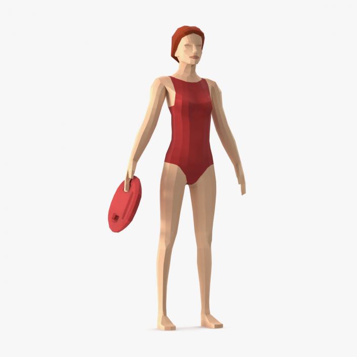 Lifeguard Low Poly Rigged for Cinema 4D 3D model