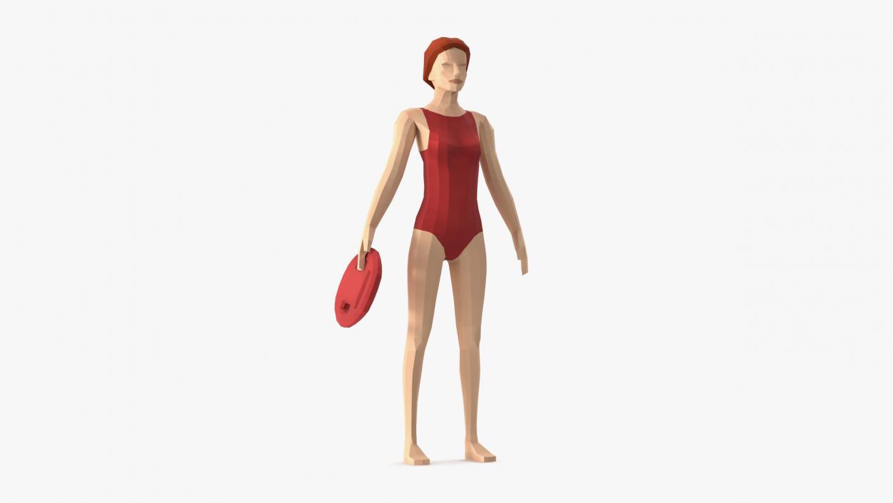 Lifeguard Low Poly Rigged for Cinema 4D 3D model