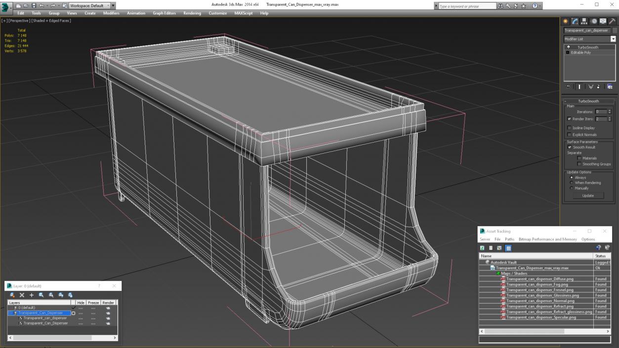 3D model Transparent Can Dispenser