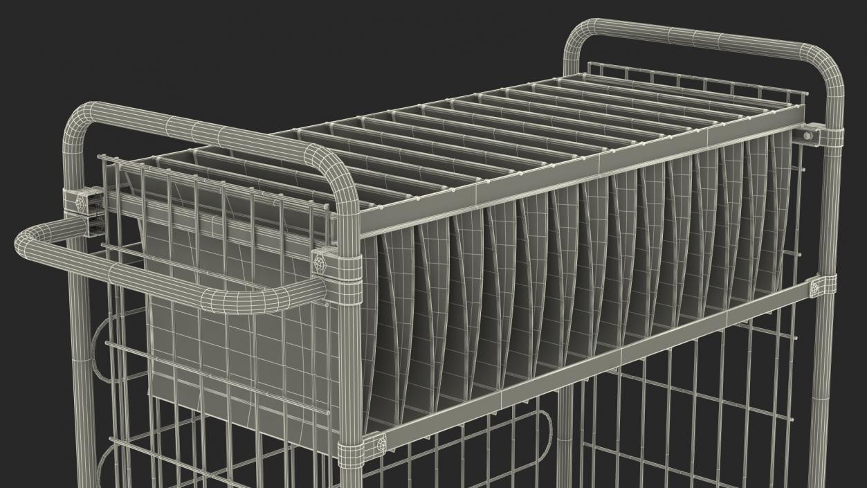 Steel Mail Trolley Large 3D model