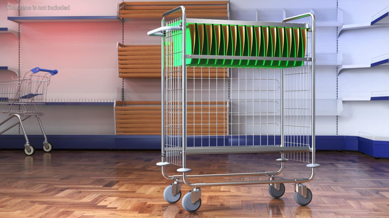 Steel Mail Trolley Large 3D model