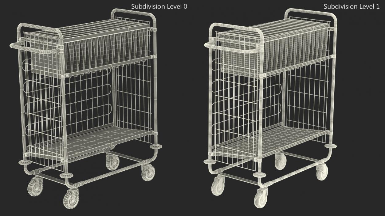 Steel Mail Trolley Large 3D model