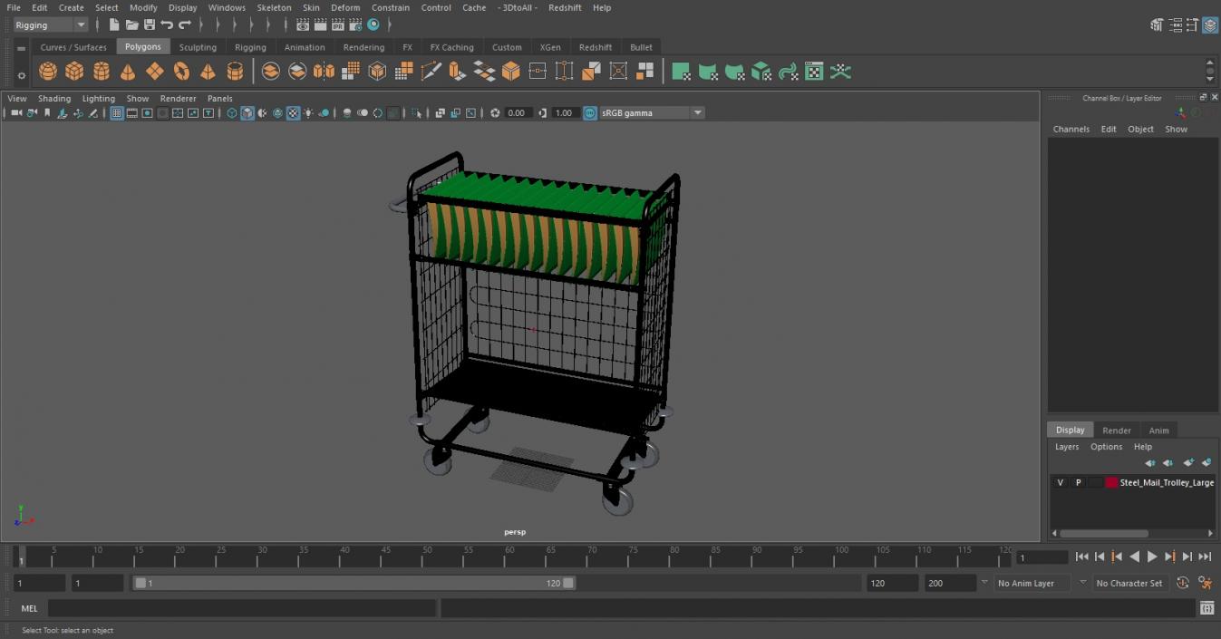 Steel Mail Trolley Large 3D model