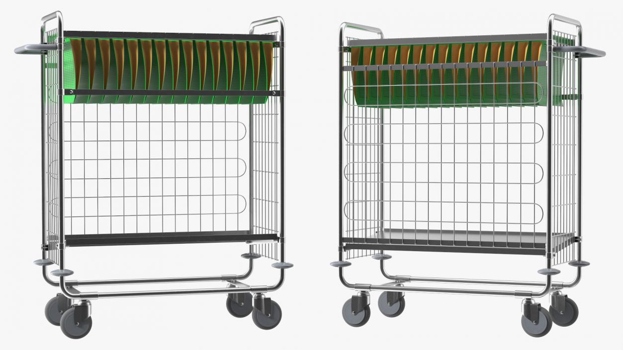 Steel Mail Trolley Large 3D model