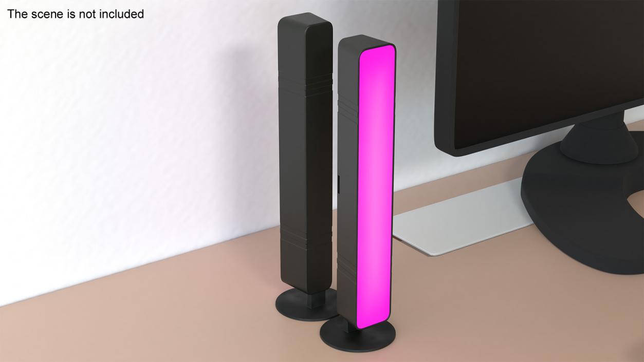 3D model Vertical Purple Backlight Lamp