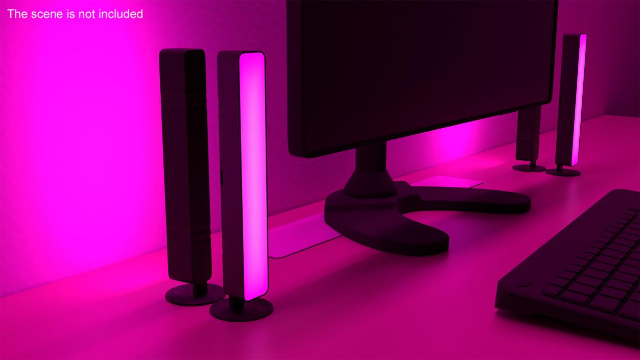 3D model Vertical Purple Backlight Lamp