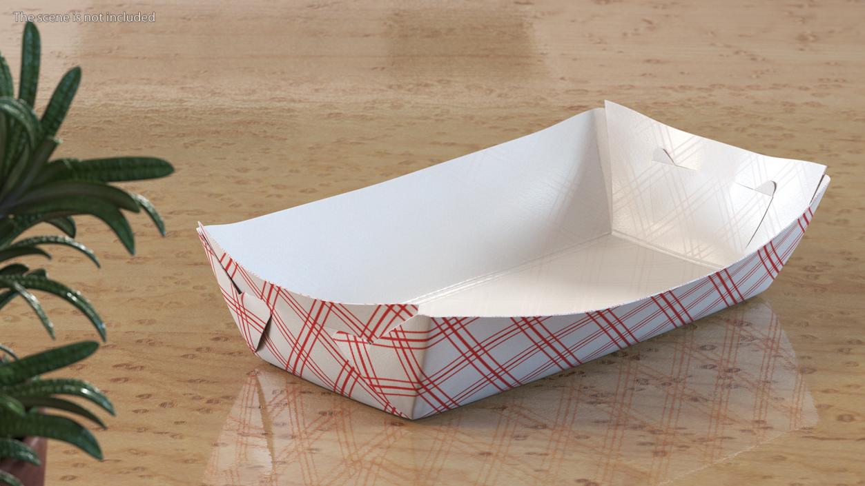 3D Paper Food Boat Tray Red Checker Set