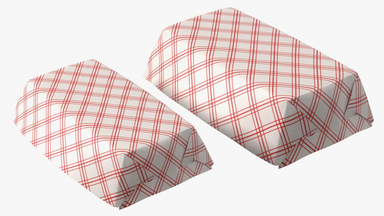 3D Paper Food Boat Tray Red Checker Set