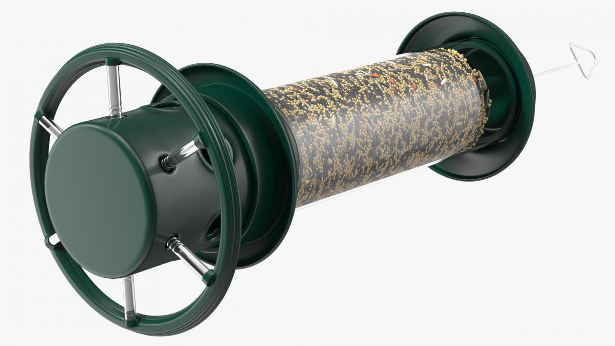 Modern Squirrel Proof Bird Feeder with Seeds 3D model