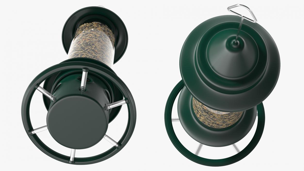 Modern Squirrel Proof Bird Feeder with Seeds 3D model