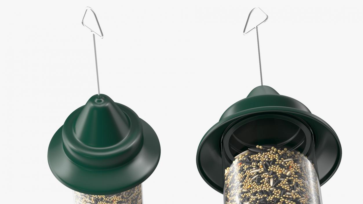 Modern Squirrel Proof Bird Feeder with Seeds 3D model