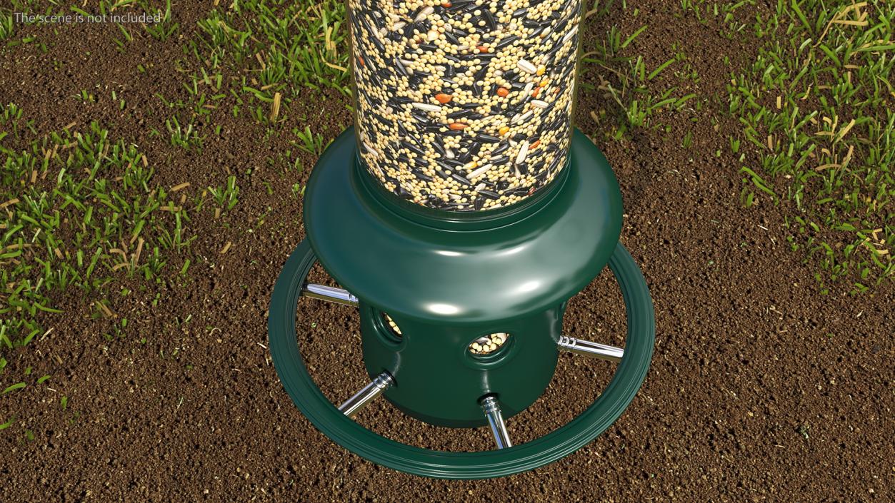 Modern Squirrel Proof Bird Feeder with Seeds 3D model