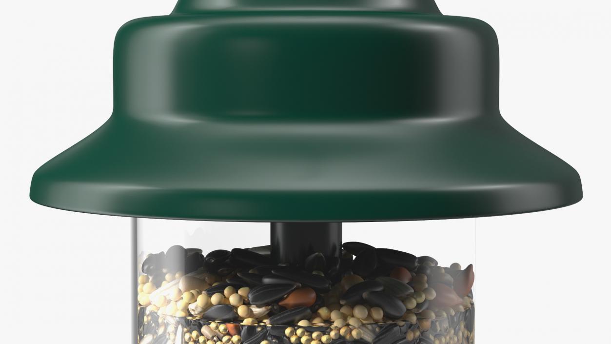 Modern Squirrel Proof Bird Feeder with Seeds 3D model