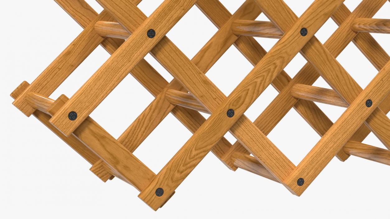 Foldable Wooden Wine Bottle Rack 3D