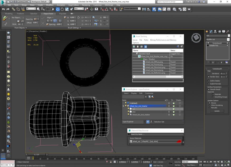 3D model Wheel Nut And Washer