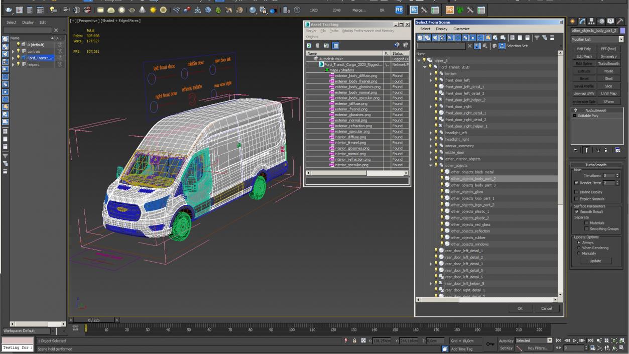 3D model Ford Transit Cargo 2020 Rigged