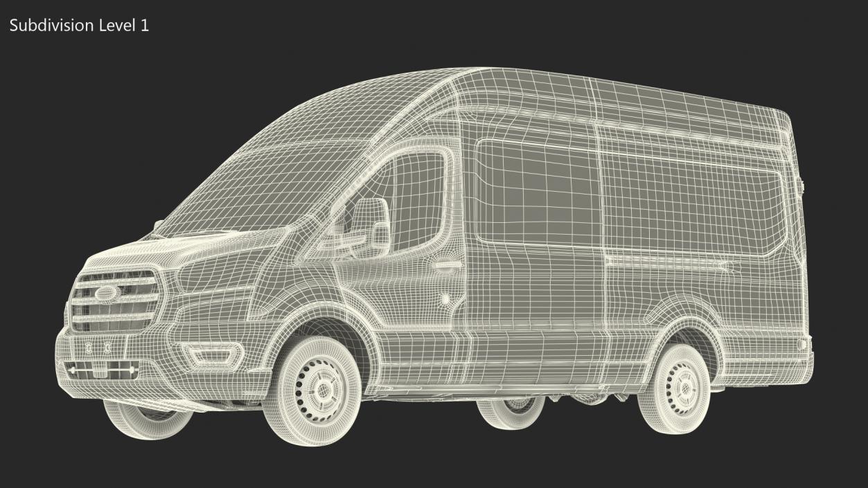 3D model Ford Transit Cargo 2020 Rigged