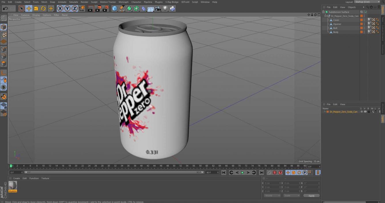 3D Dr Pepper Zero Soda Can model