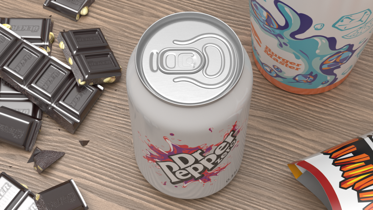 3D Dr Pepper Zero Soda Can model