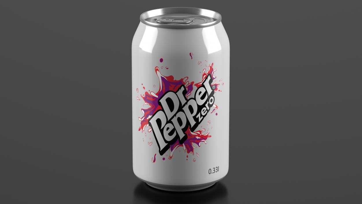 3D Dr Pepper Zero Soda Can model