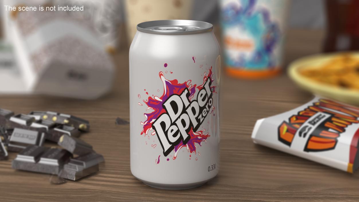 3D Dr Pepper Zero Soda Can model