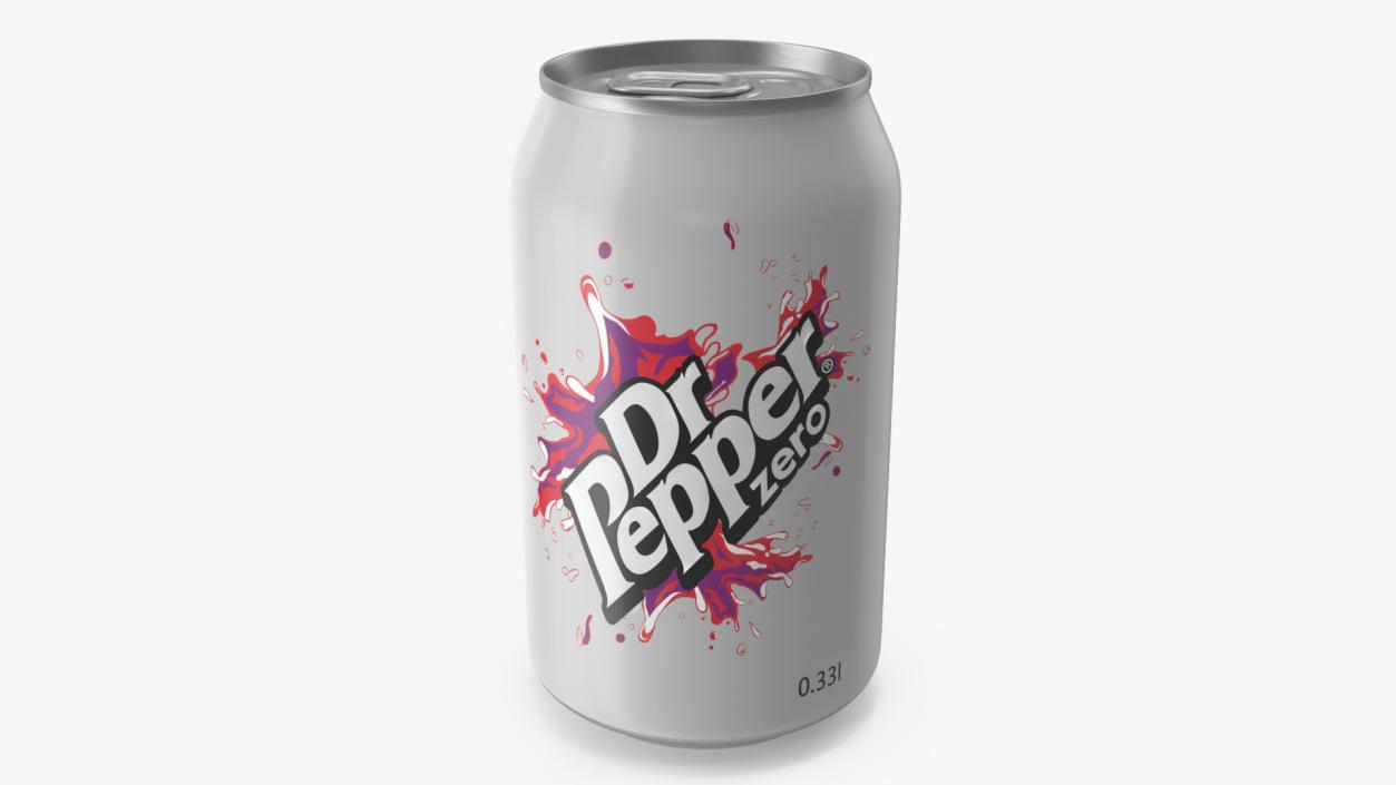 3D Dr Pepper Zero Soda Can model