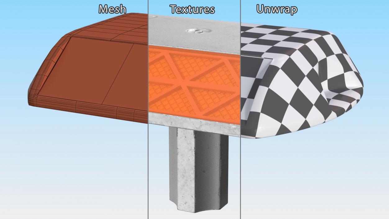 Aluminum Road Pavement Marker 3D model