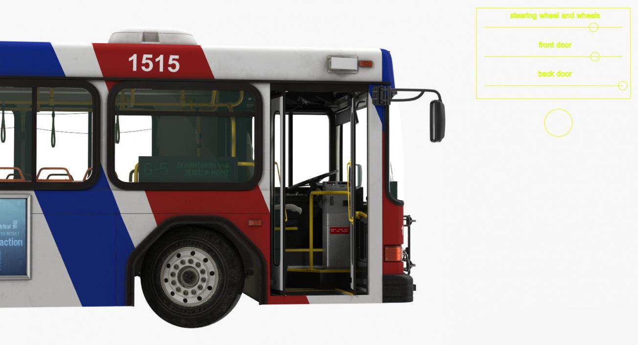 Gillig Low Floor Bus Rigged 3D