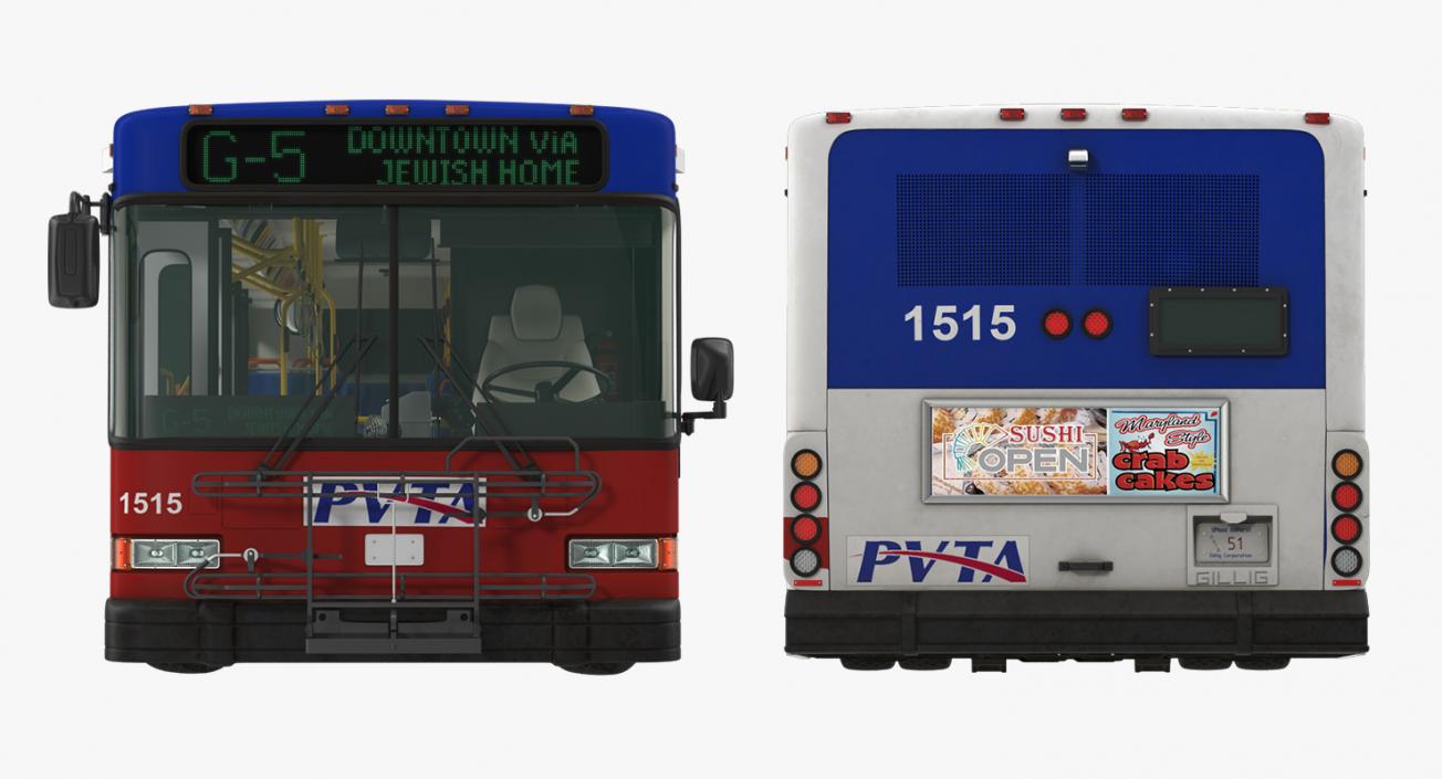 Gillig Low Floor Bus Rigged 3D