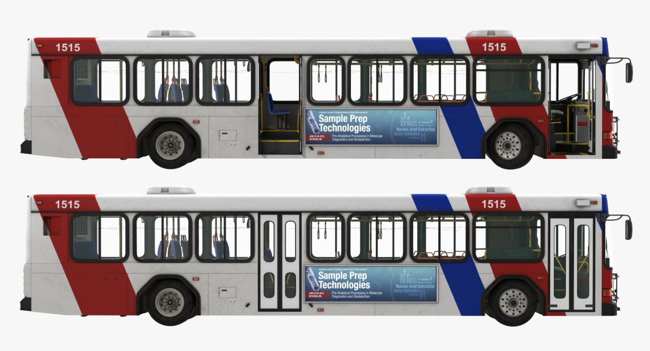 Gillig Low Floor Bus Rigged 3D