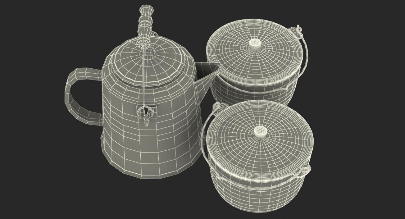 3D Camping Pots Collection model