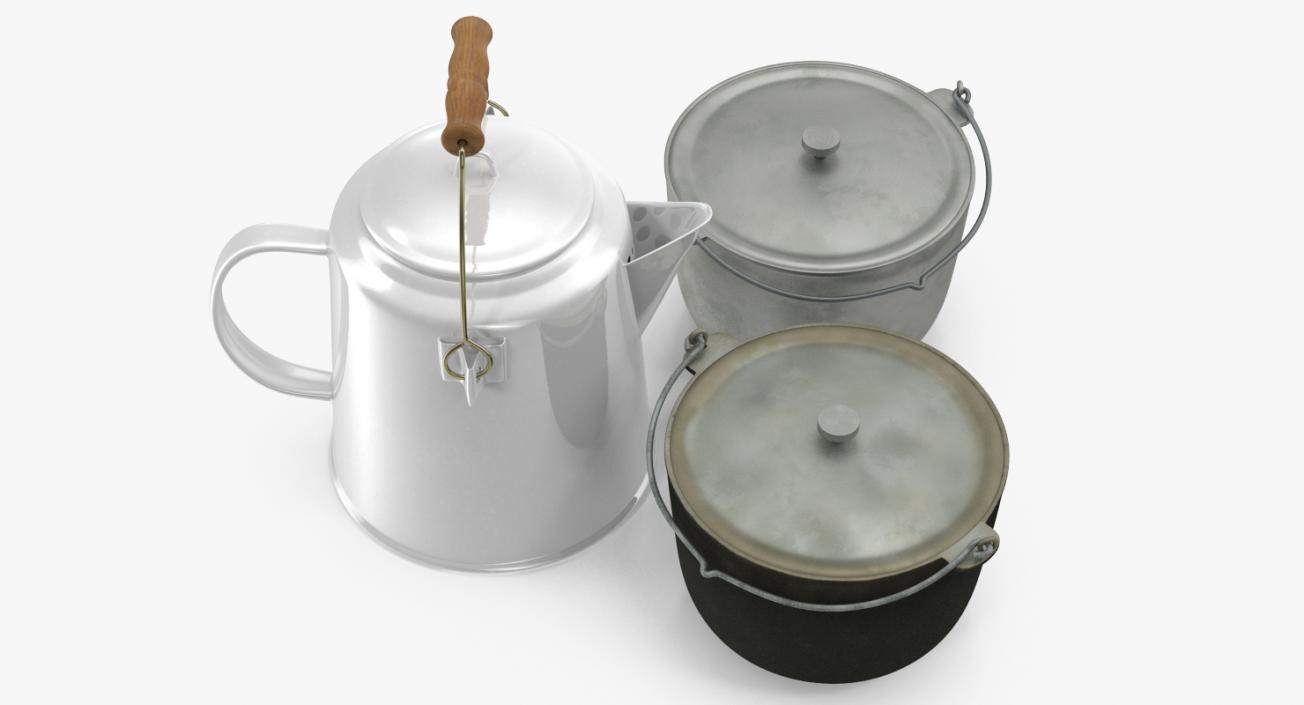 3D Camping Pots Collection model