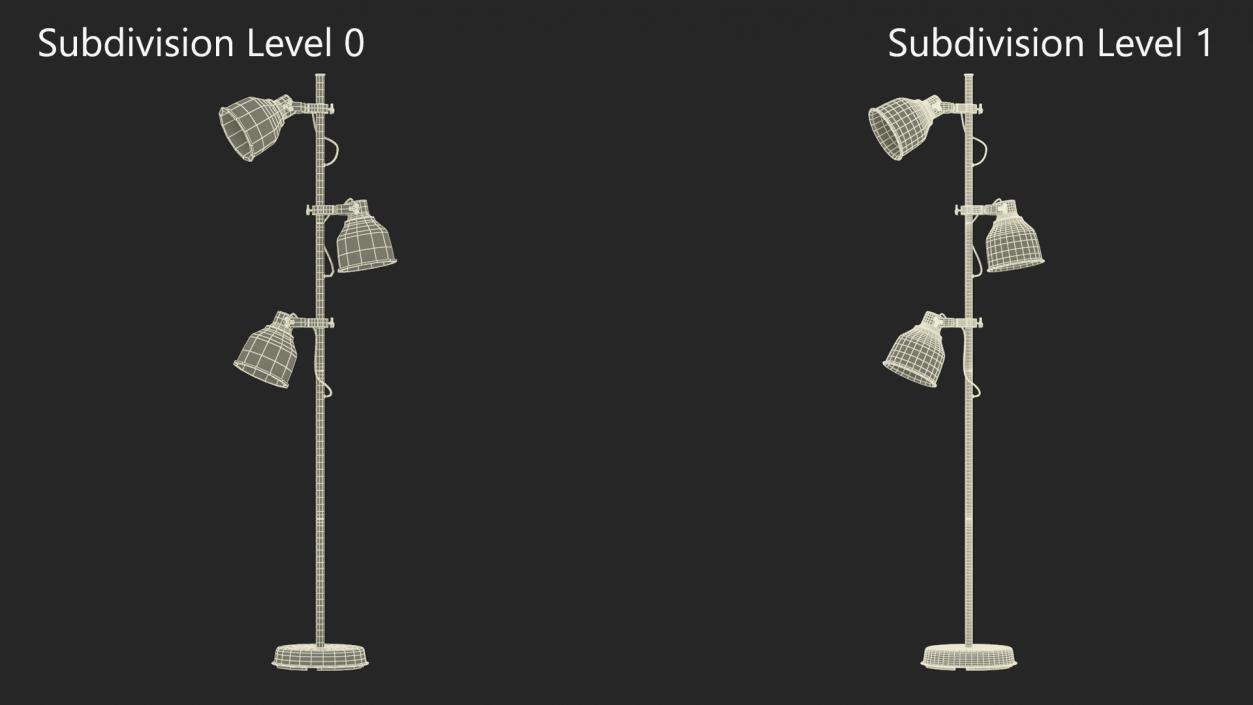 Modern Three-Point Floor Lamp 3D model