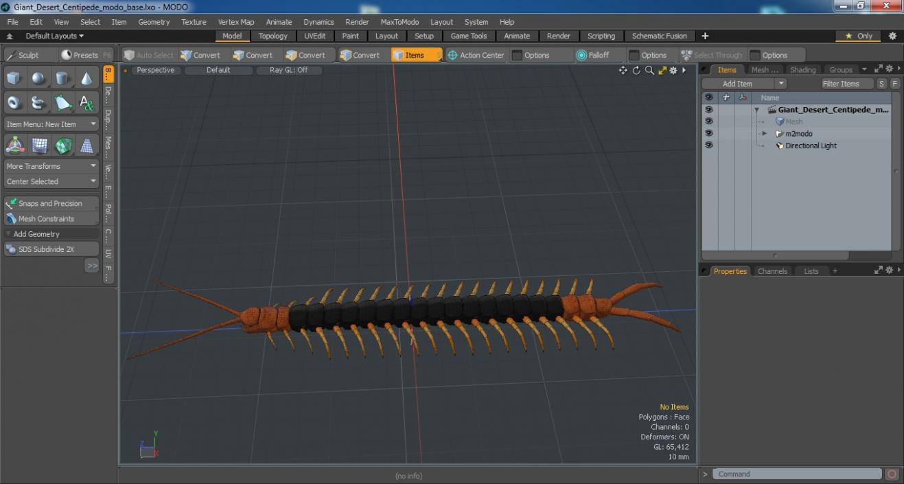 Giant Desert Centipede 3D