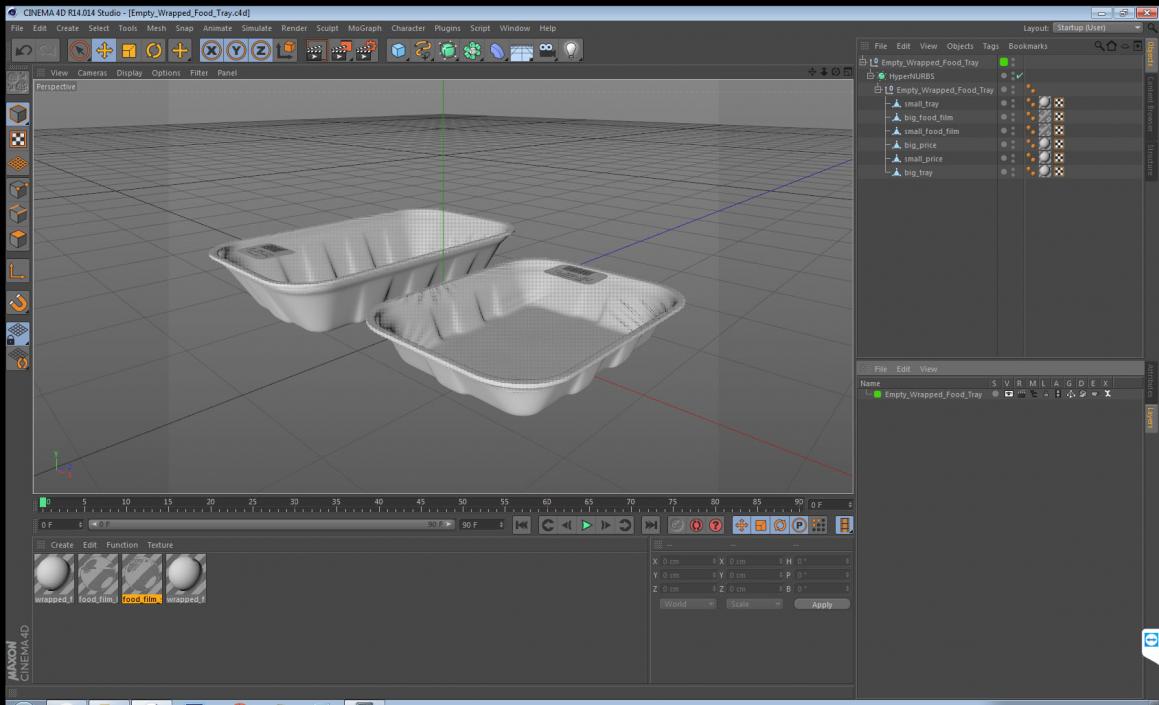 3D Empty Wrapped Food Tray model