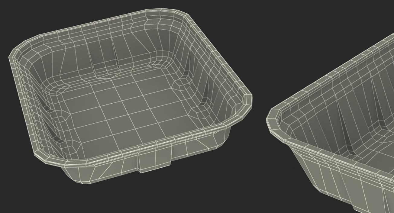 3D Empty Wrapped Food Tray model