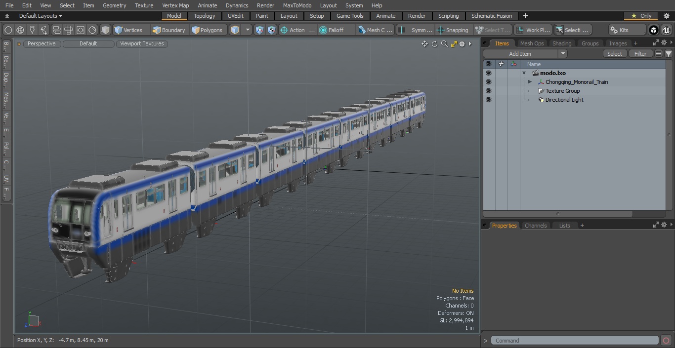 Chongqing Monorail Train 3D model