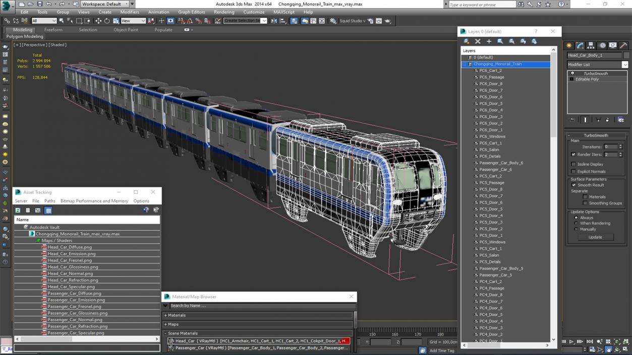 Chongqing Monorail Train 3D model