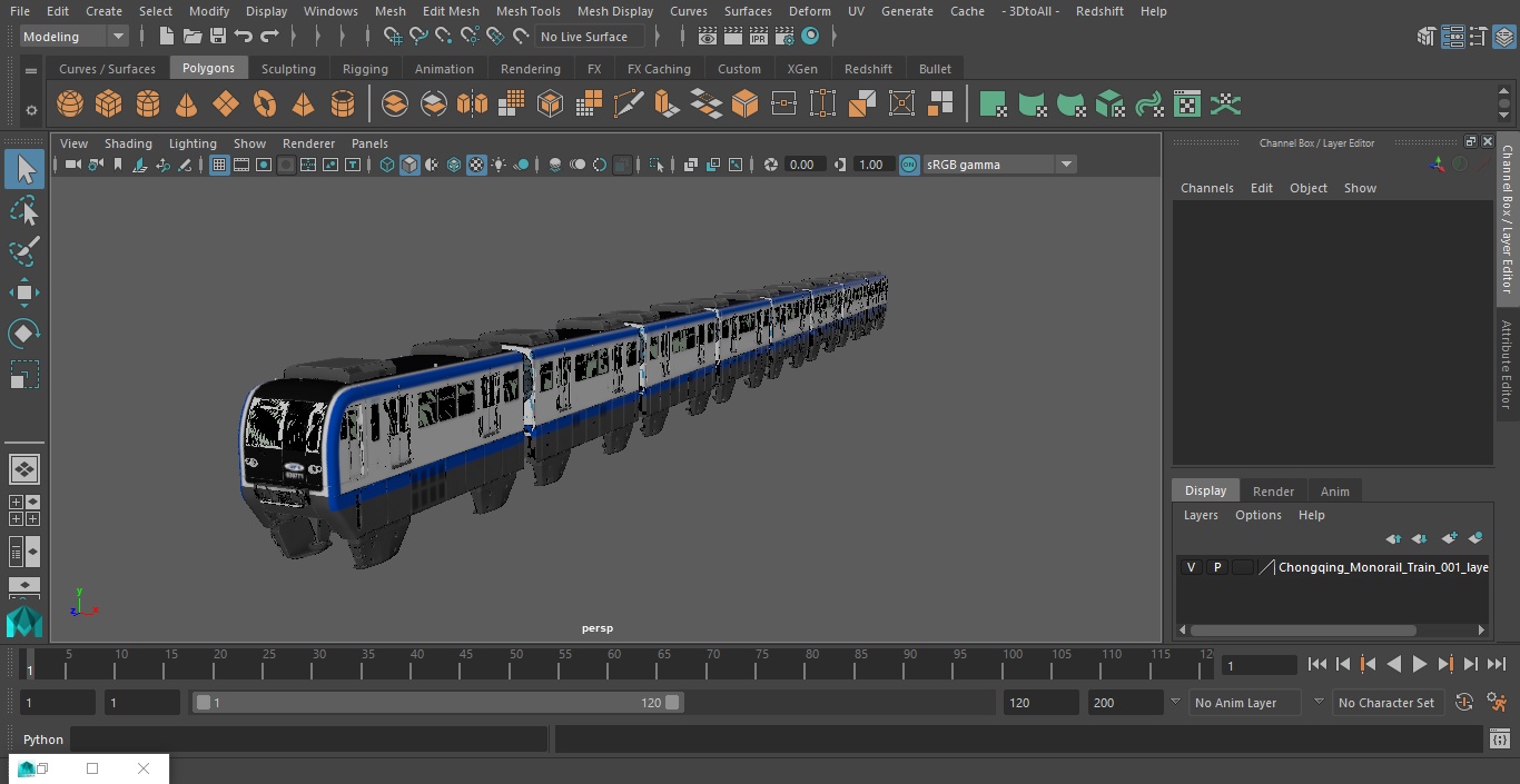 Chongqing Monorail Train 3D model