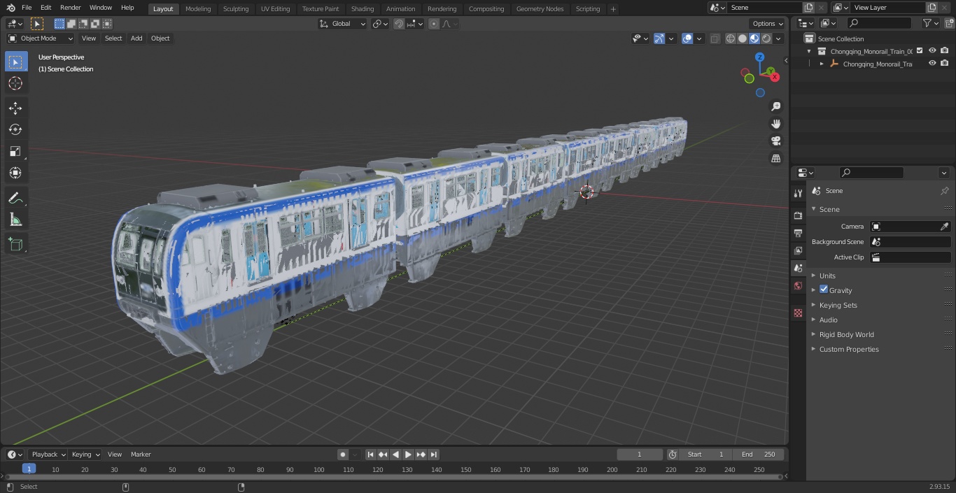 Chongqing Monorail Train 3D model