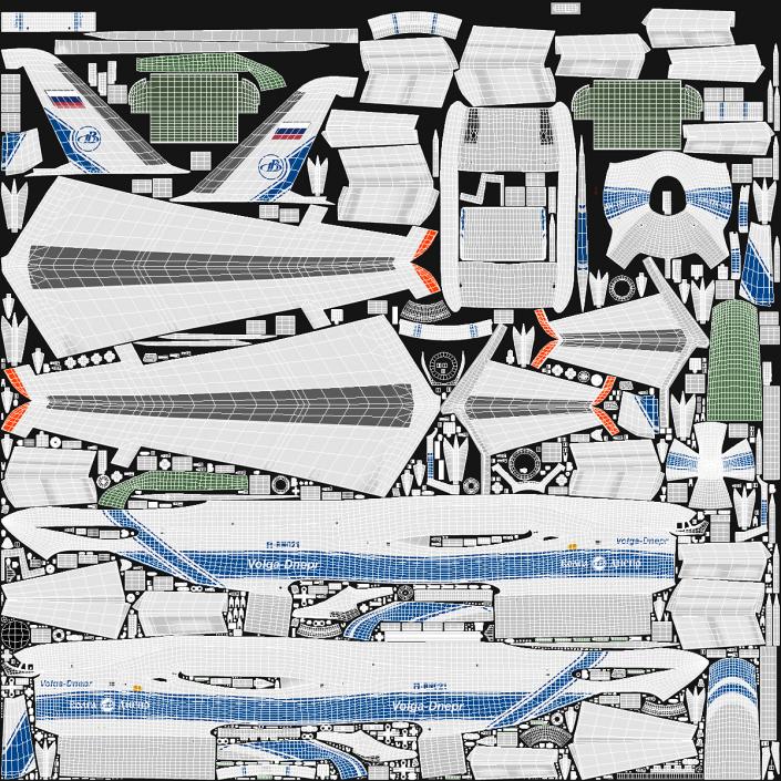 3D Antonov An124 Ruslan Aircraft Volga Dnepr