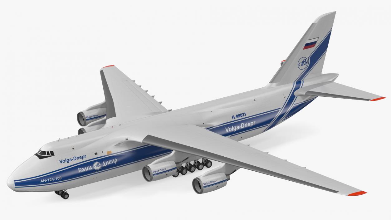 3D Antonov An124 Ruslan Aircraft Volga Dnepr