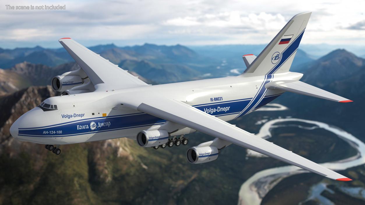 3D Antonov An124 Ruslan Aircraft Volga Dnepr