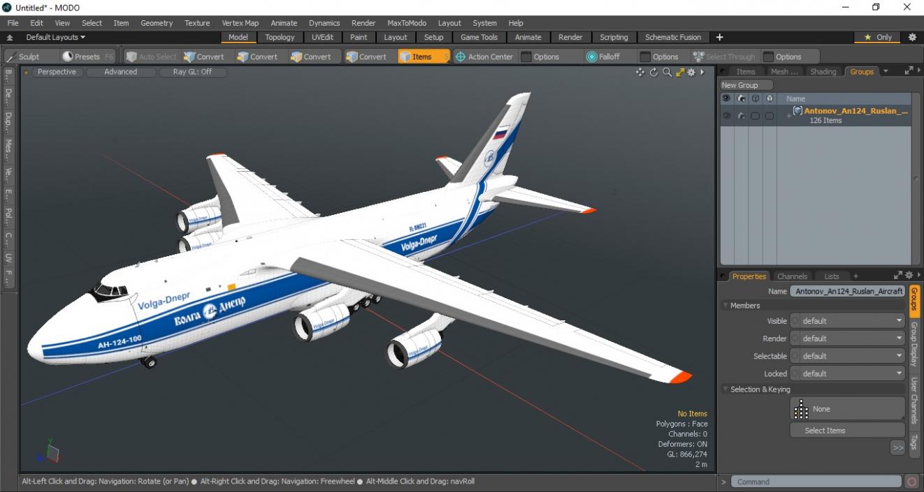 3D Antonov An124 Ruslan Aircraft Volga Dnepr