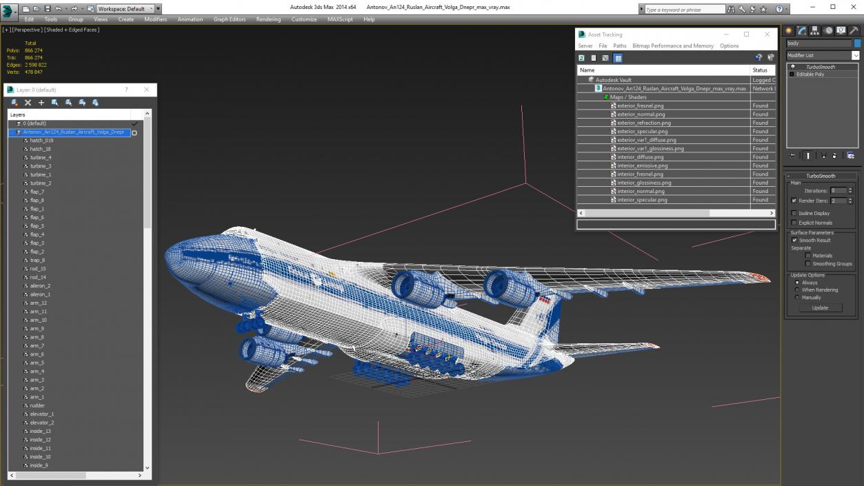 3D Antonov An124 Ruslan Aircraft Volga Dnepr