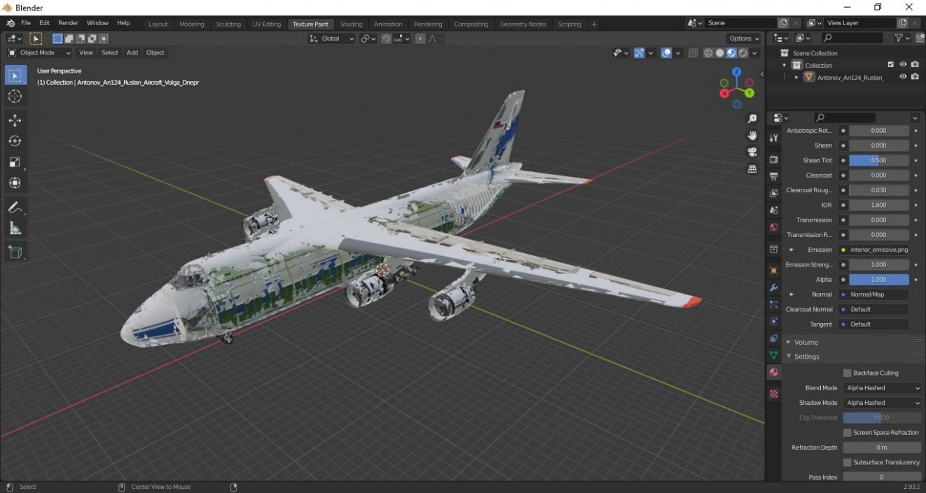 3D Antonov An124 Ruslan Aircraft Volga Dnepr